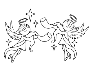 Angels Blowing Horns Coloring Page