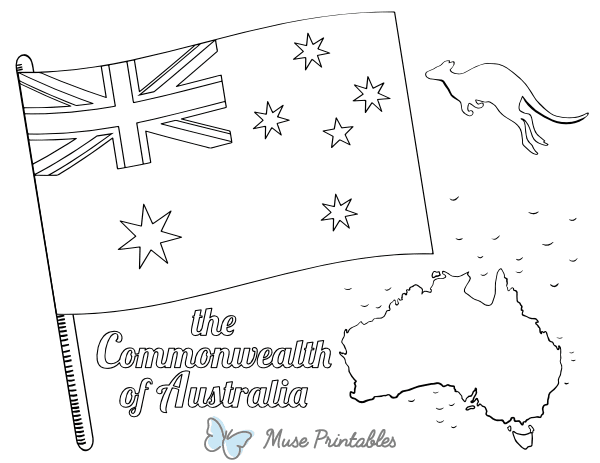 Australian Flag Coloring Page