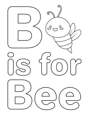 B Is for Bee Coloring Page