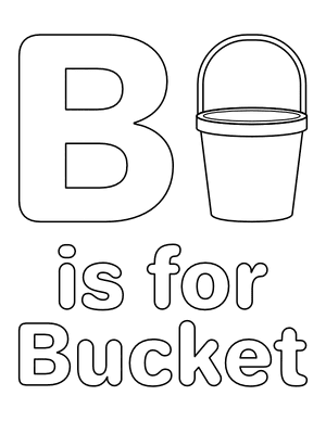 B Is for Bucket Coloring Page