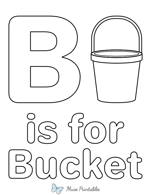 B Is for Bucket Coloring Page