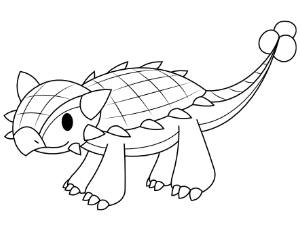 Baby Ankylosaurus Coloring Page