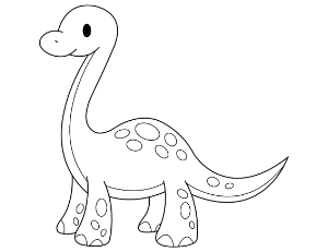 Baby Brontosaurus Coloring Page