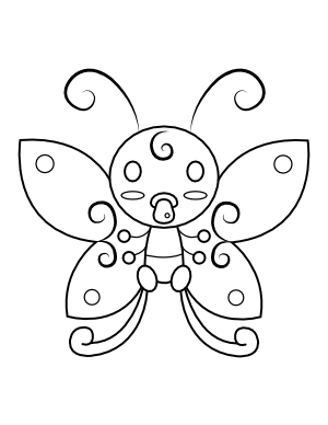 Baby Butterfly Coloring Page