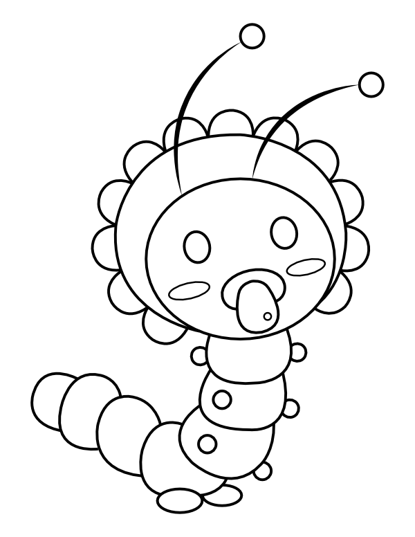 Baby Caterpillar Coloring Page