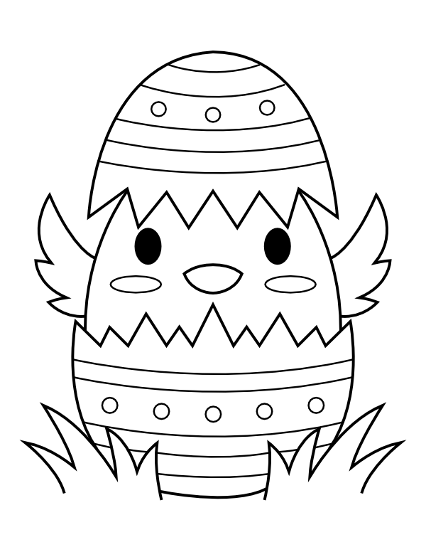 Baby Chick In Broken Easter Egg Coloring Page