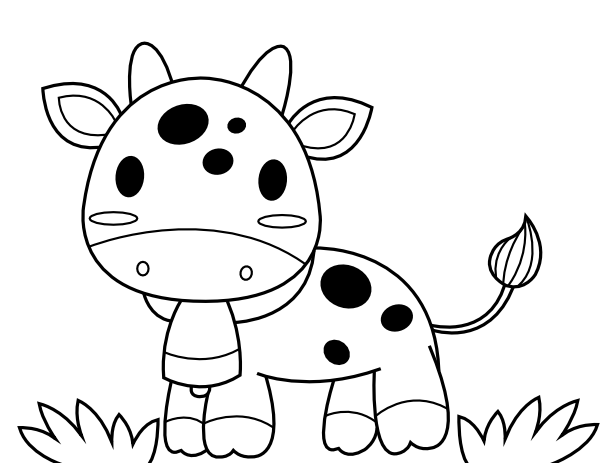 Printable Baby Cow Coloring Page