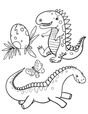 Baby Dinosaur Coloring Page