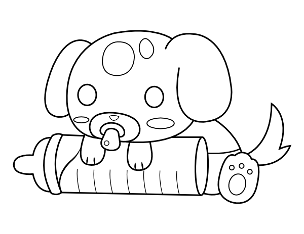 Baby Dog Coloring Page