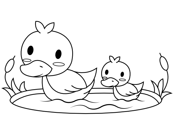 Download Printable Baby Duck Coloring Page