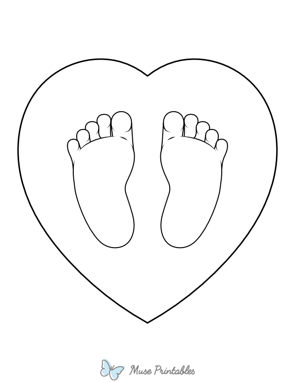 Baby Feet in Heart Coloring Page