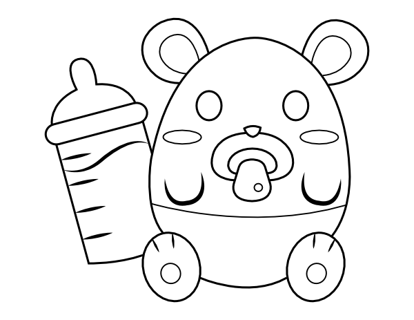 Baby Hamster Coloring Page