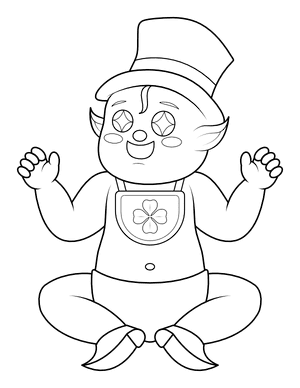 Baby Leprechaun Coloring Page