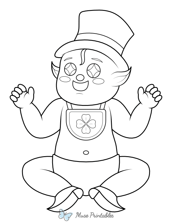 Baby Leprechaun Coloring Page