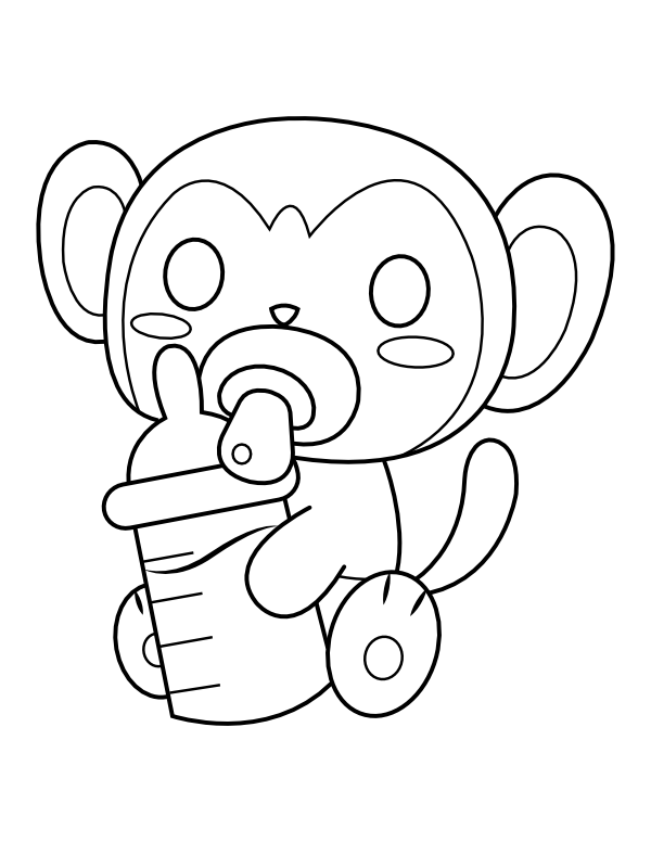 cute coloring pages of baby monkeys