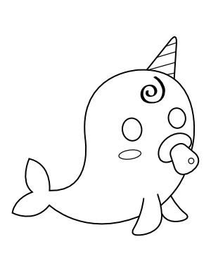 Baby Narwhal Coloring Page