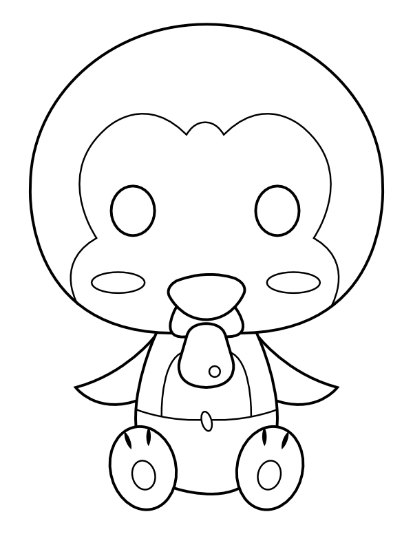 Baby Penguin Coloring Page