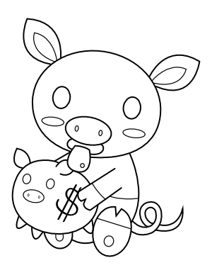 Baby Pig Coloring Page