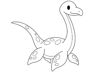 Baby Plesiosaur Coloring Page