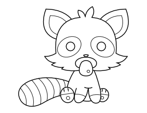 Baby Raccoon Coloring Page