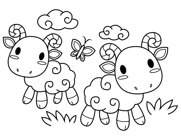 Baby Sheep Coloring Page