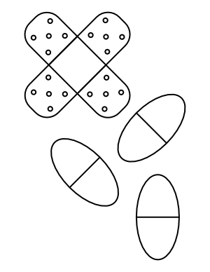 Bandages and Medicine Coloring Page