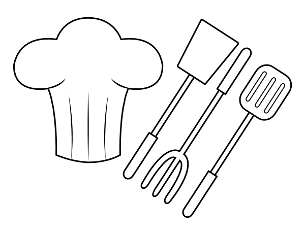 Barbecue Supplies Coloring Page