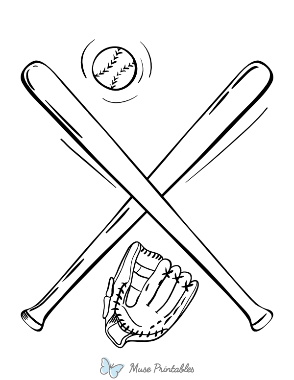 Baseball Bat Coloring Page