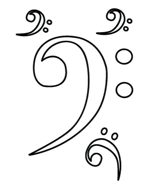 Bass Clef Coloring Page