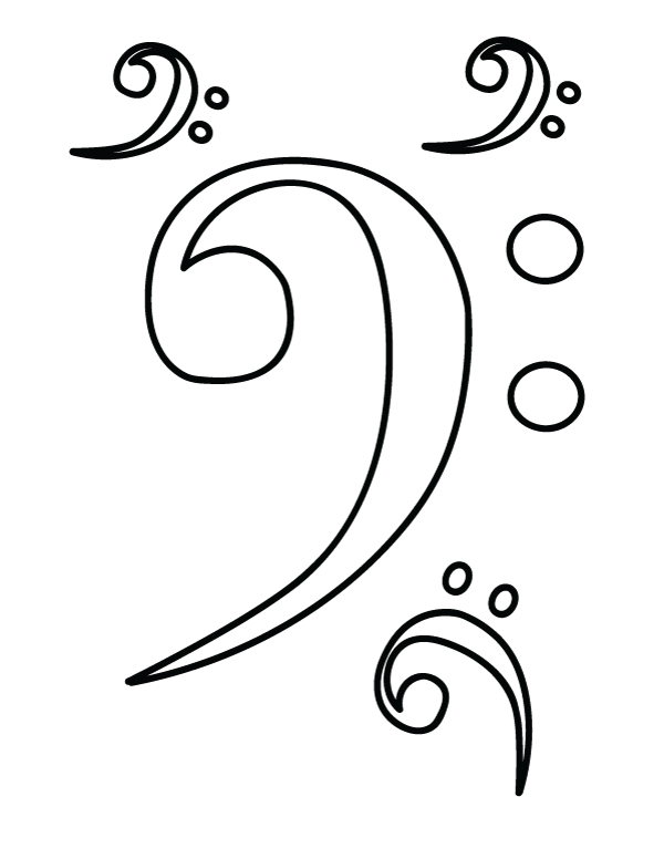 Printable Bass Clef Coloring Page
