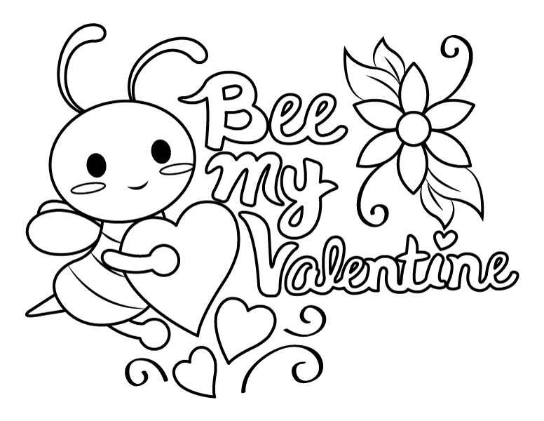 printable-bee-my-valentine-coloring-page
