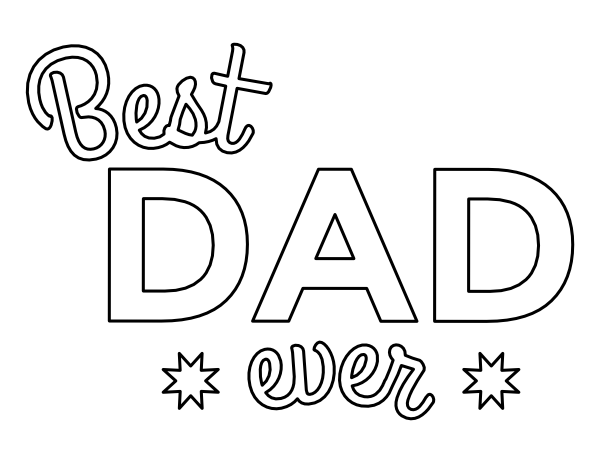 Printable Best Dad Ever Coloring Page