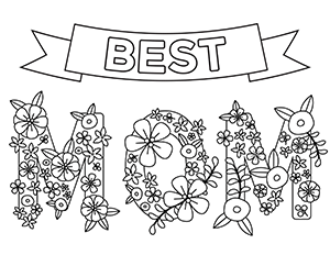 Best Mom Coloring Page