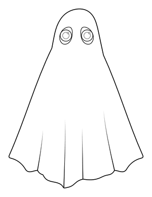 Big Eyed Ghost Coloring Page