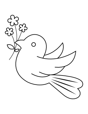 Bird Carrying Flowers Coloring Page