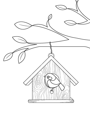 Birdhouse Coloring Page