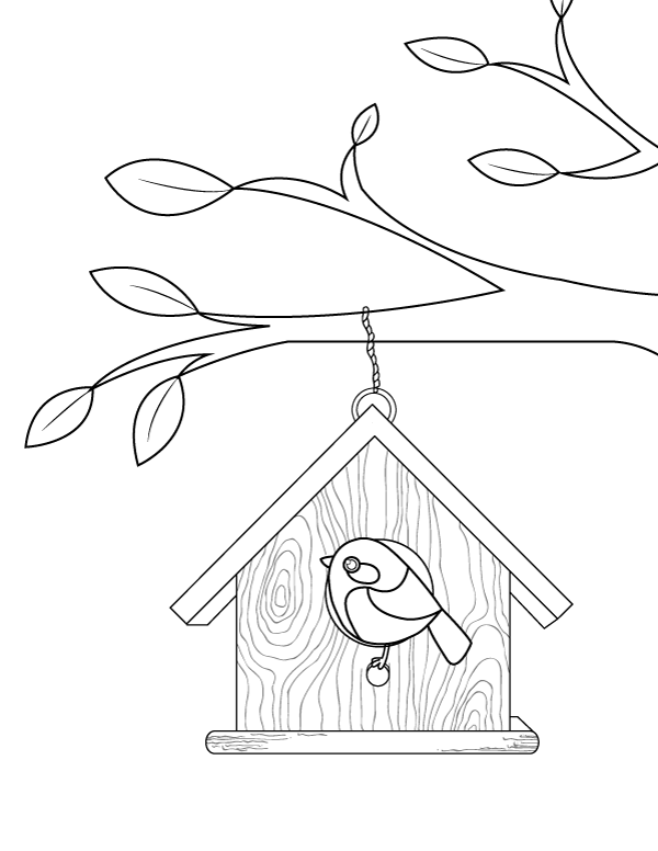 Birdhouse Coloring Page