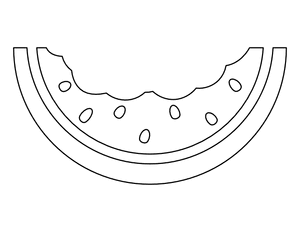 Bitten Watermelon Slice Coloring Page