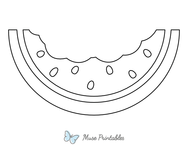 Bitten Watermelon Slice Coloring Page