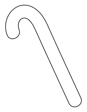 Blank Candy Cane Coloring Page