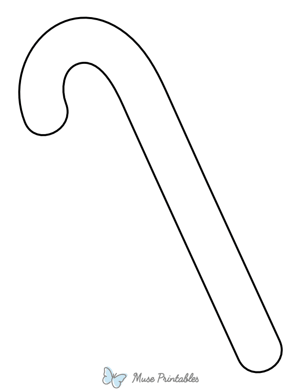 Blank Candy Cane Coloring Page