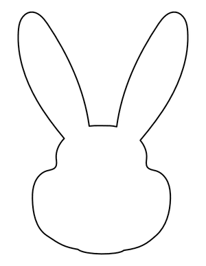 Blank Easter Bunny Head Coloring Page