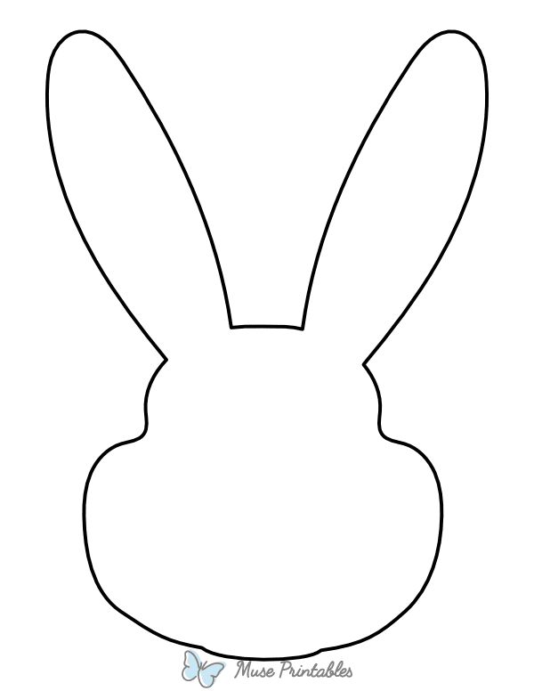 Blank Easter Bunny Head Coloring Page