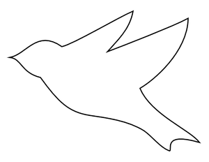 Blank Flying Bird Coloring Page