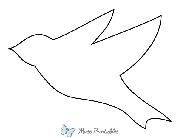 Blank Flying Bird Coloring Page