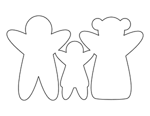 Blank Gingerbread Family Coloring Page