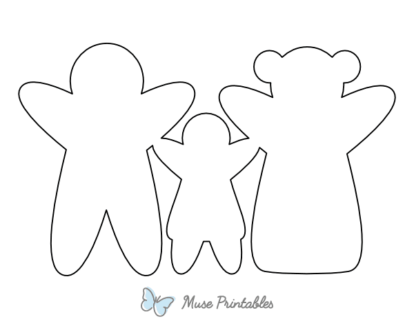 Blank Gingerbread Family Coloring Page