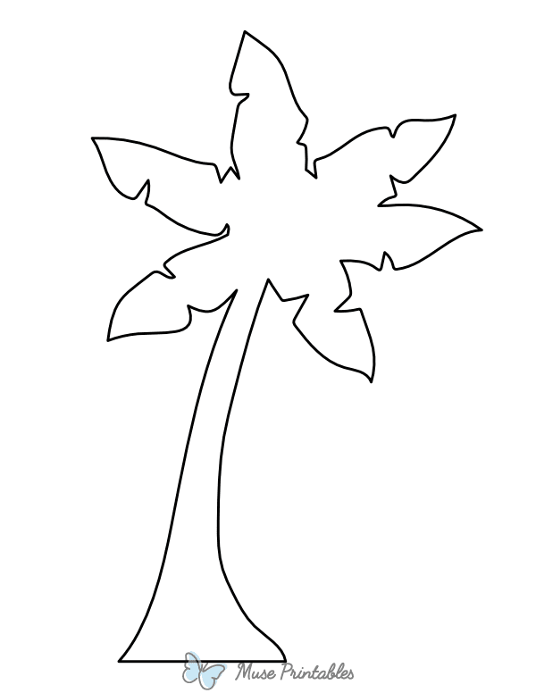 Blank Palm Tree Coloring Page