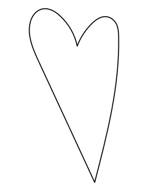 Blank Primitive Heart Coloring Page