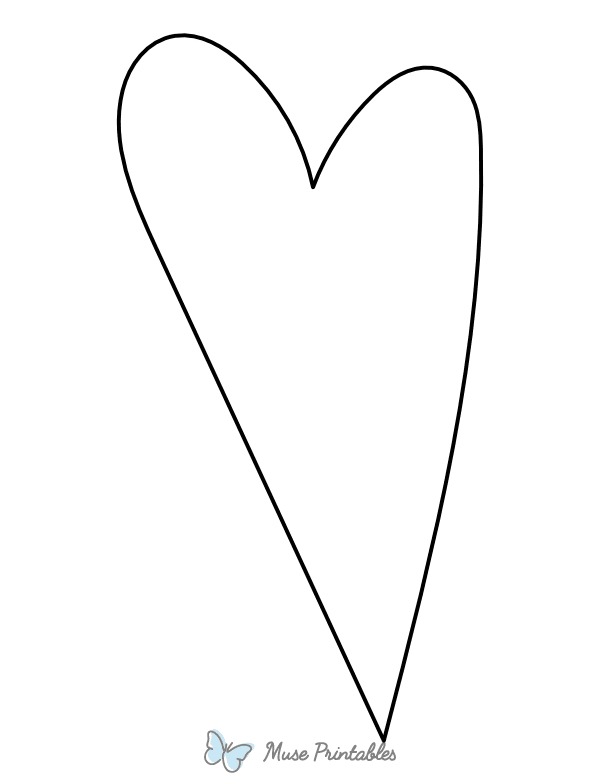 Blank Primitive Heart Coloring Page